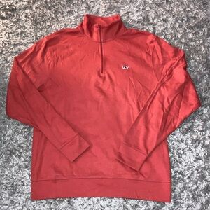 Vineyard Vines Men's Red Quarter-Zip Sweater NWOTS long sleeve shirt